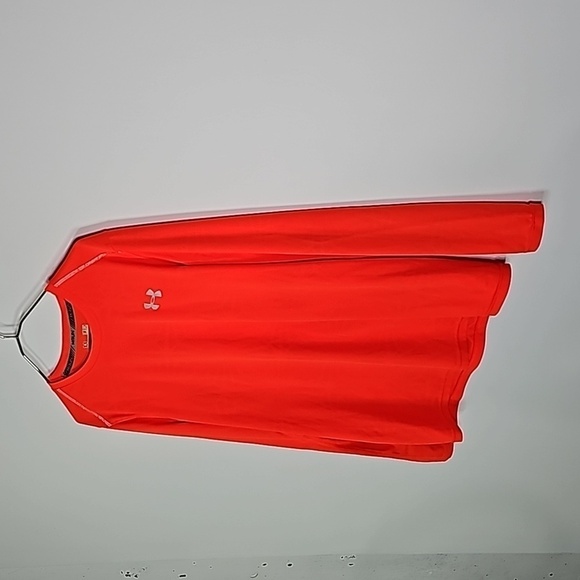UNDER Armour small orange fitted heatgear long sleeve reflective running shirt - Picture 2 of 7